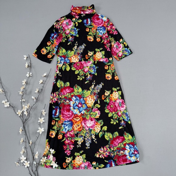 Anthropologie floral soft turtleneck dress, S. - Picture 6 of 12